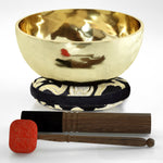Golden Solstice Collectible Singing Bowl - Hand Hammered Tibetan Silent Mind - Silent Mind