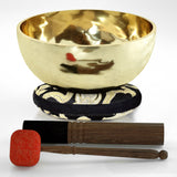 Golden Solstice Collectible Singing Bowl - Hand Hammered Tibetan Silent Mind - Silent Mind