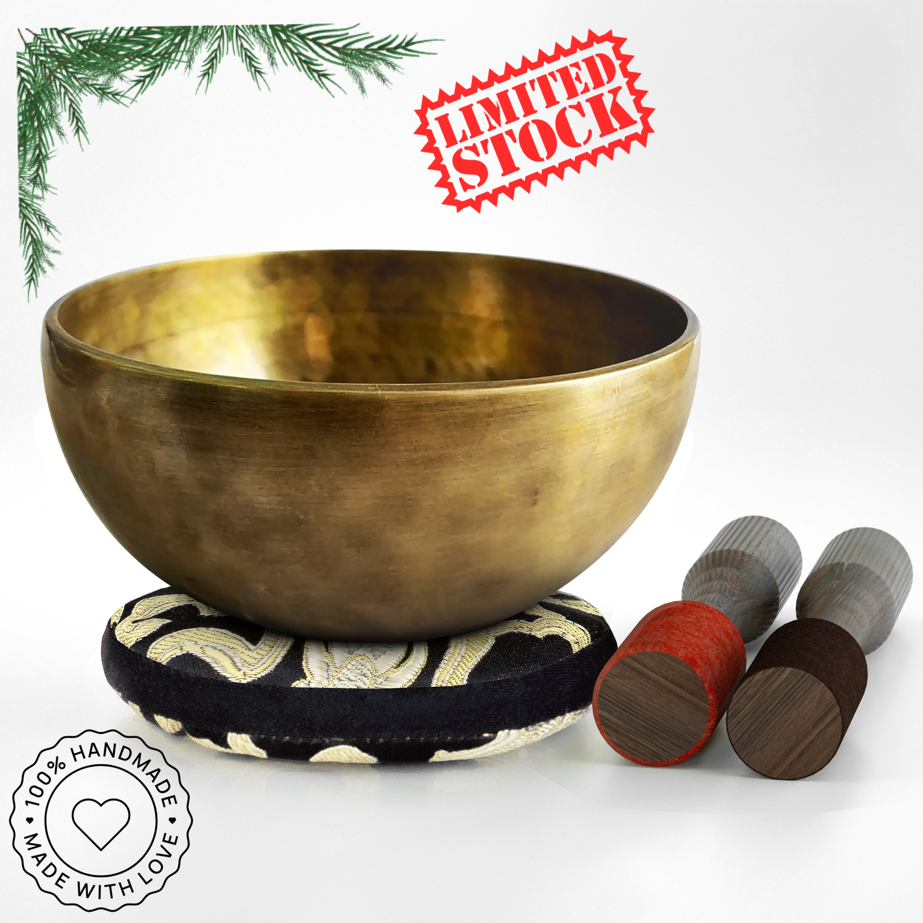 Antique Solstice Collectible Singing Bowl - Hand Hammered Tibetan Silent Mind - Silent Mind