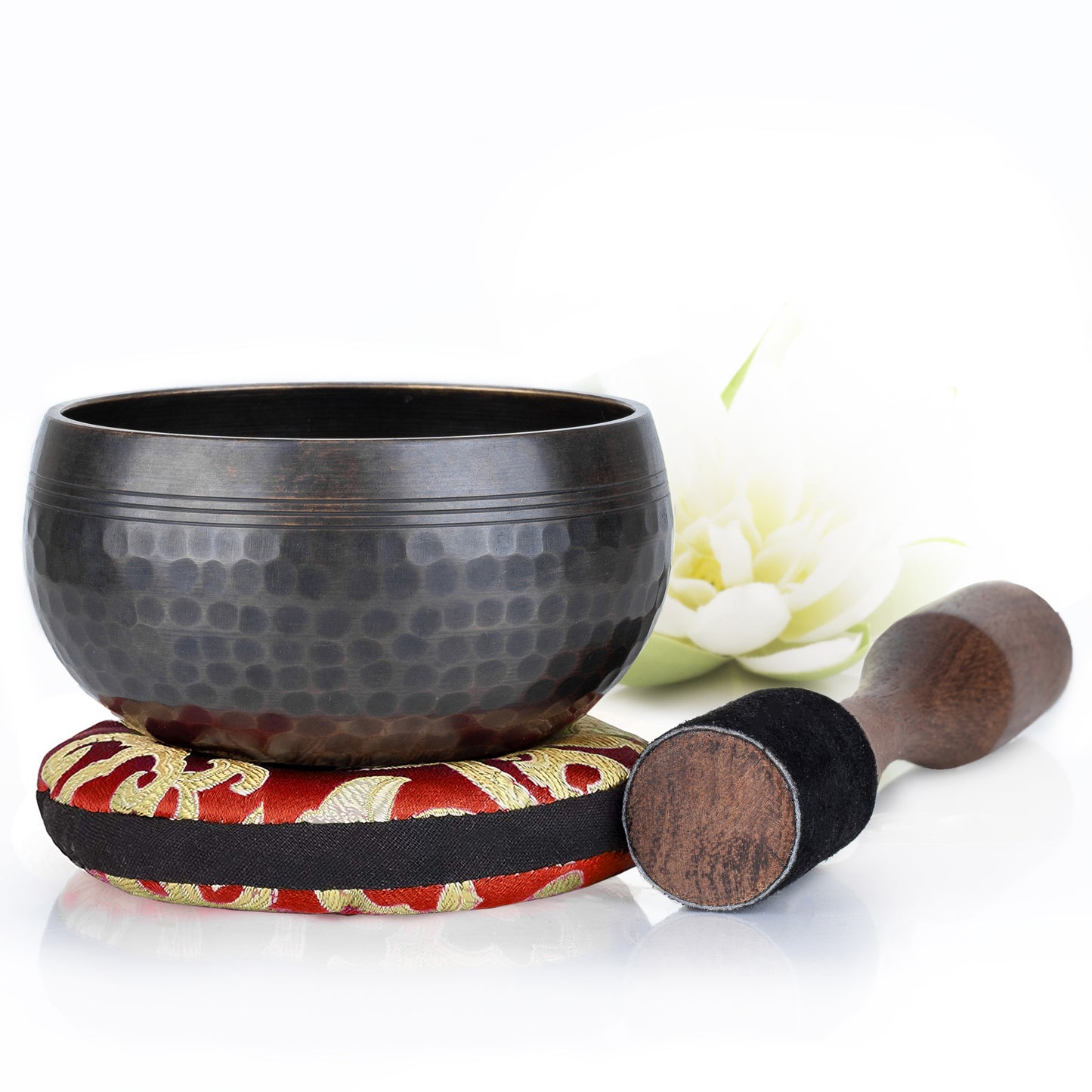 
                  
                    Brown Matte Bowl with Red Pillow ~ Simplicity Pattern Beaten  ~ Tibetan Singing Bowl Set
                  
                