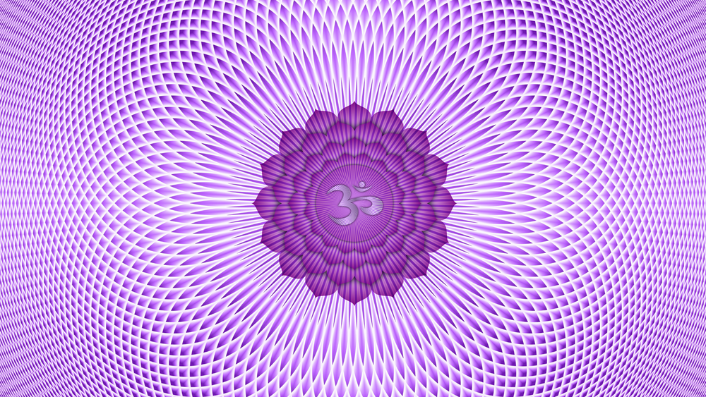 Optical Illusion Crown Chakra in purple color