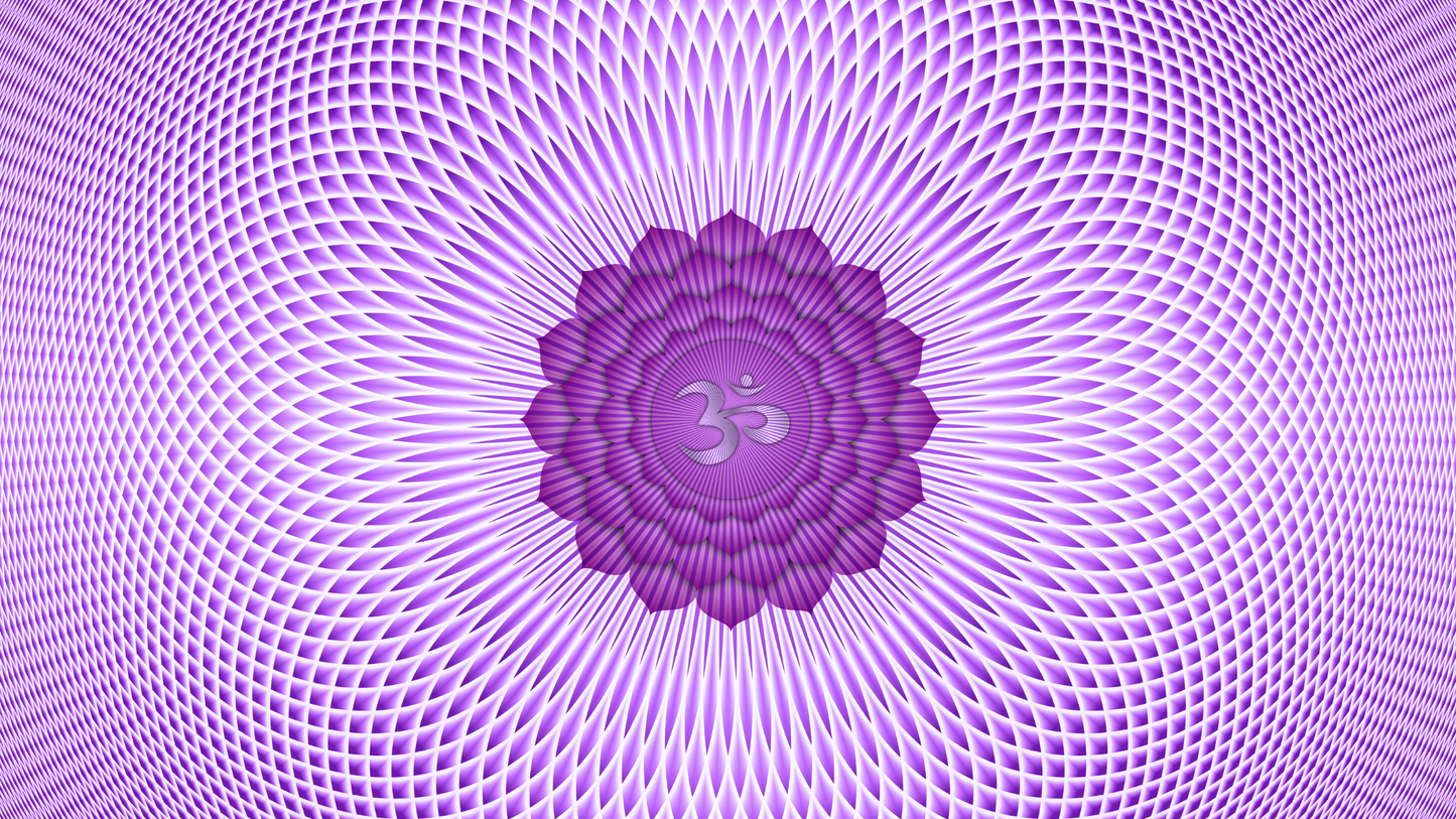 Optical Illusion Crown Chakra in purple color
