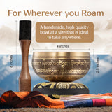 Golden Serenity Tibetan Singing Bowl – Handcrafted Sound Bowl for Meditation & Mindfulness
