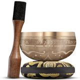 Golden Harmony Tibetan Singing Bowl – Handcrafted Sound Bowl for Meditation & Relaxation