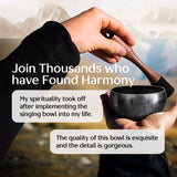 Midnight Resonance Tibetan Singing Bowl Set – Hand-Hammered Sound Bowl with Decorative Storage Box