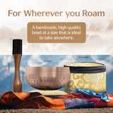 Polished Harmony Tibetan Singing Bowl Set – Hand-Hammered Sound Bowl with Decorative Storage Box