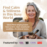 Polished Harmony Tibetan Singing Bowl Set – Hand-Hammered Sound Bowl with Decorative Storage Box