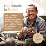 Polished Harmony Tibetan Singing Bowl Set – Hand-Hammered Sound Bowl with Decorative Storage Box