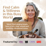 Shadow Stillness Tibetan Singing Bowl Set – Handcrafted Sound Bowl with Decorative Storage Box