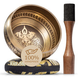 Golden Serenity Tibetan Singing Bowl – Handcrafted Sound Bowl for Meditation & Mindfulness