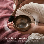 Polished Harmony singing bowl being played: clear tone, sustained vibration