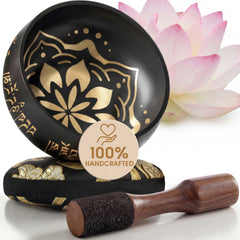 Celestial Harmony Tibetan singing bowl with its cushion and wooden striker