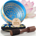 Tranquil Aura Tibetan singing bowl with its cushion and wooden striker