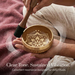 Golden Harmony singing bowl being played: clear tone, sustained vibration
