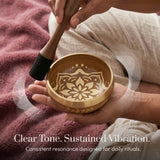 Golden Harmony singing bowl being played: clear tone, sustained vibration
