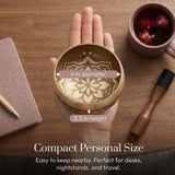 Size of the Golden Harmony singing bowl held in the hand