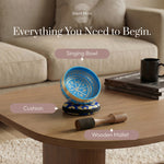 Everything you need to begin: the Tranquil Aura bowl, cushion and wooden striker