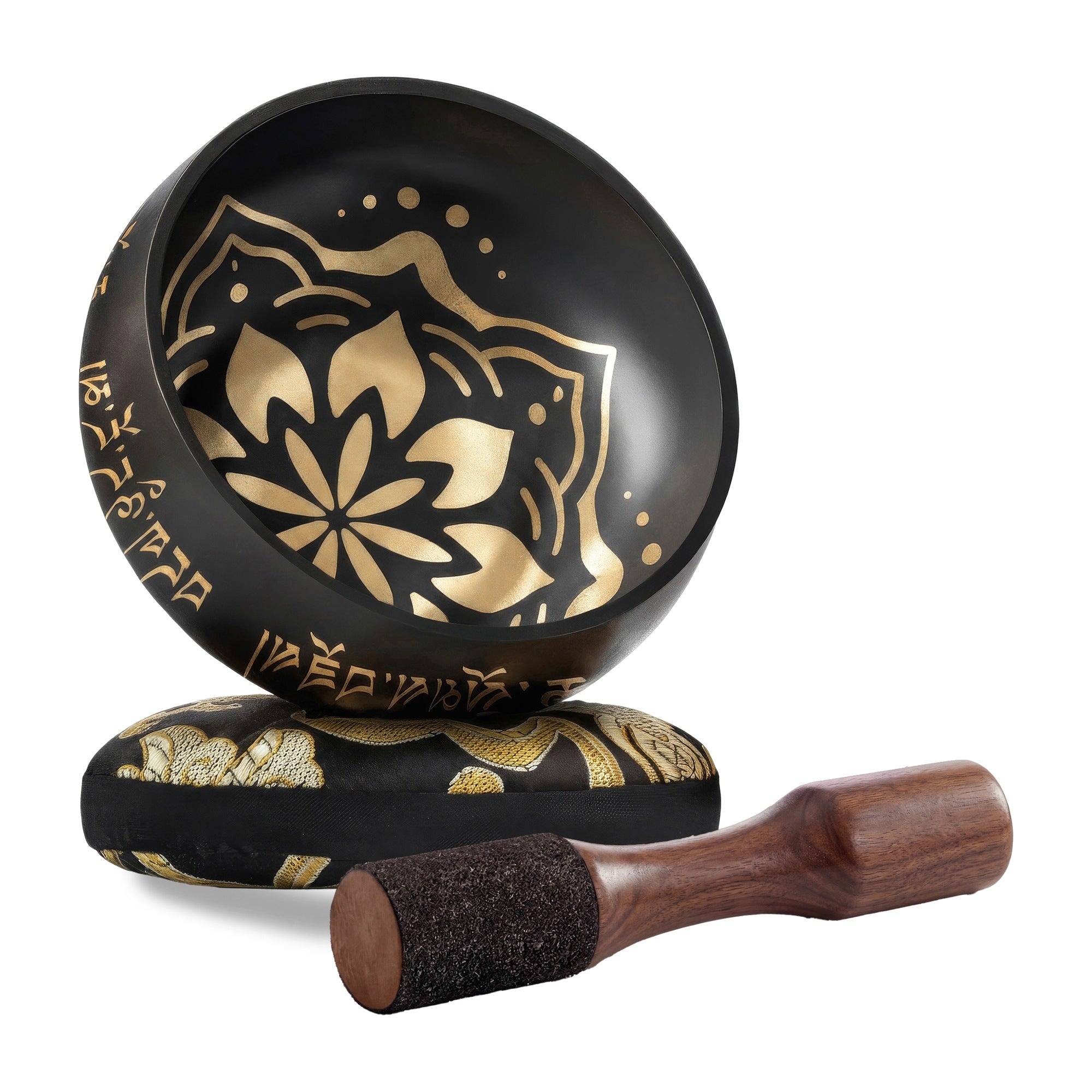 Celestial Harmony Tibetan Singing Bowl with wooden striker and cushion