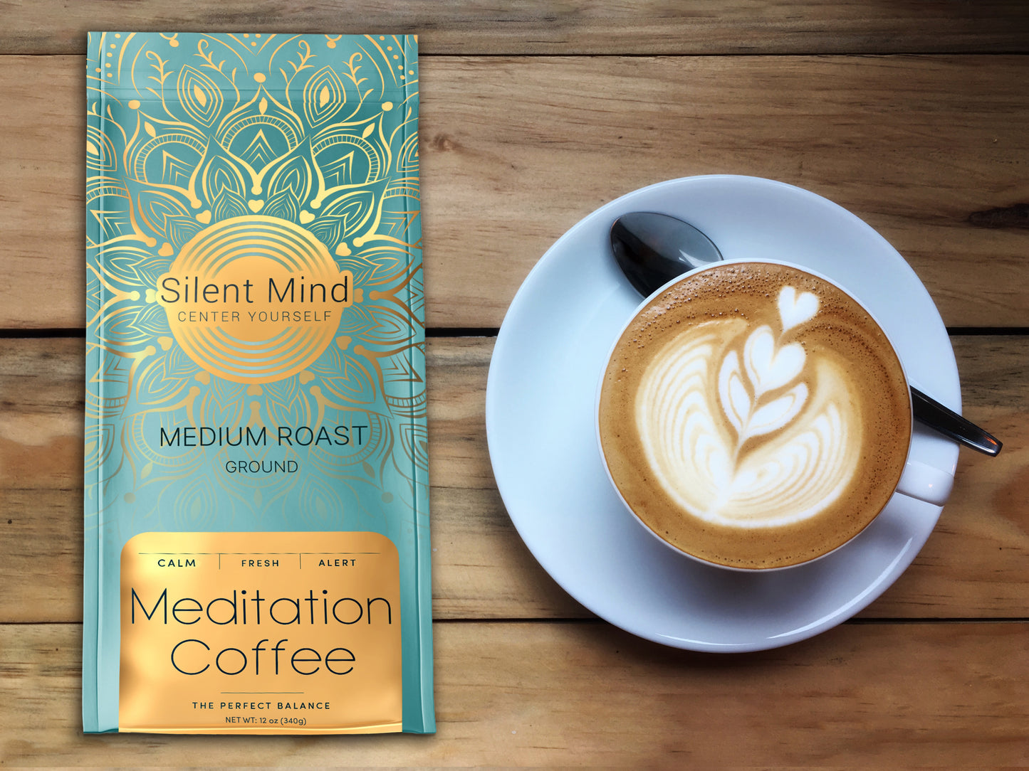 Meditation Coffee - Medium Roast - Ground 12oz Coffee Silent Mind - Silent Mind
