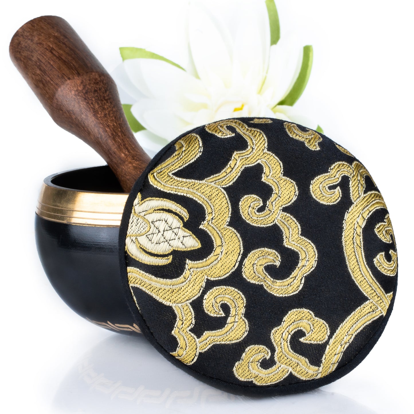 
                  
                    Black Glossy Bowl with Black Pillow ~ Strength Pattern ~ Tibetan Singing Bowl Set Singing Bowl Silent Mind - Silent Mind
                  
                